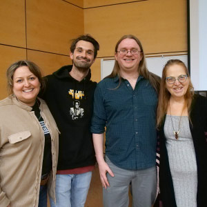 The four instructors who presented at this year's Innovative Teaching and Learning Festival (L to R) Kristi Peterson, Grant Bowker, Casey Donoven, and Valerie Guyant.