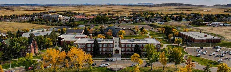 MSUN Campus aerial view of Cowan Hall